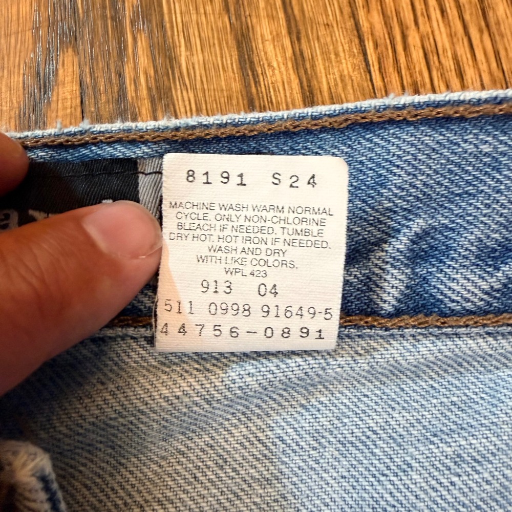 Levi SilverTab Straight Relaxed Jeans Vintage 1998 Made in USA 36x32 Light Wash - Picture 8 of 13
